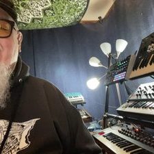 Tad at his Witch Ape Studio, where he does all of his media composing, sound designing, mixing, and mastering.